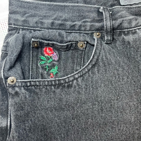 Bugle Boy Vintage Black Rose Embroidered Jeans | Size 16 - Picture 5 of 14